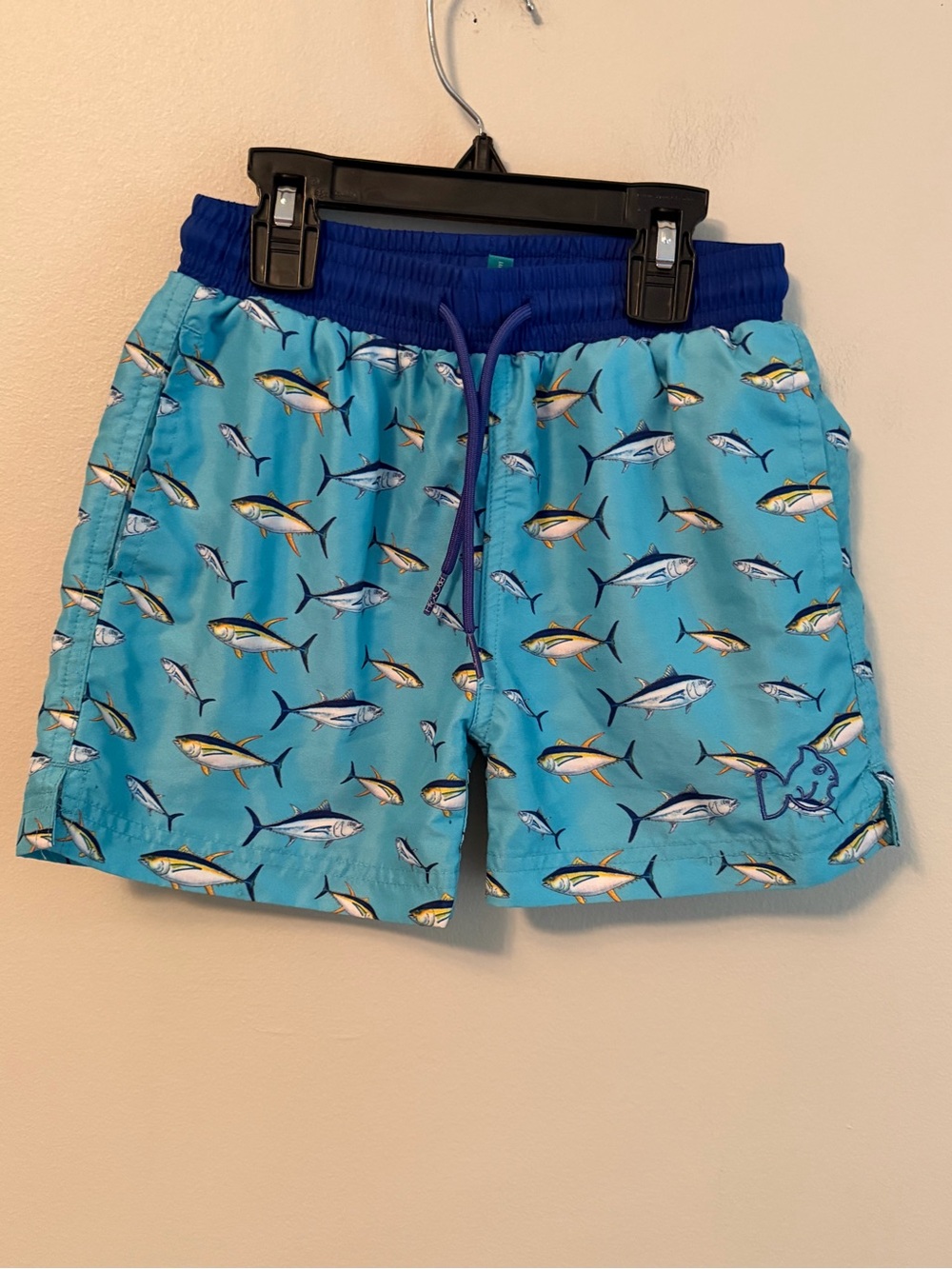 Prodoh Blue Fish Print Swim Trunks
